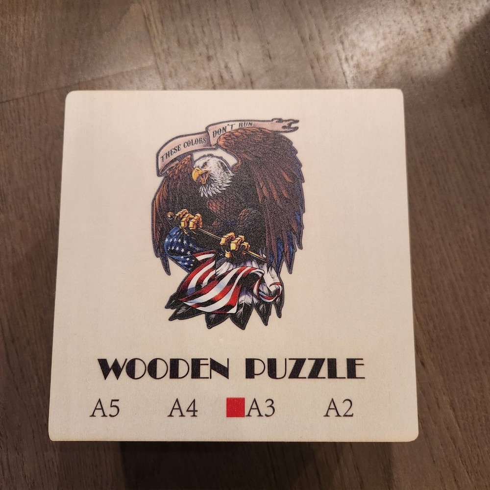 New Puzzles Up American Eagle Wooden A3 Jigsaw Puzzle Flag